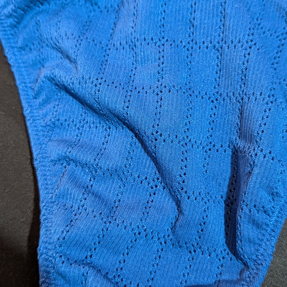 PacSun Blue Geometric Bikini Bottom Women's Size M Lined Elastic Waist - Picture 4 of 4